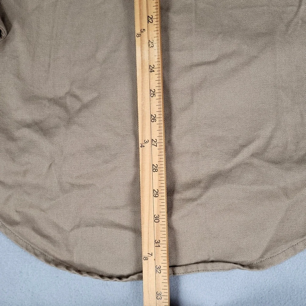 New Rasco FR Work Shirt Men's Small Khaki Western Snap Button Cotton FR1003KH